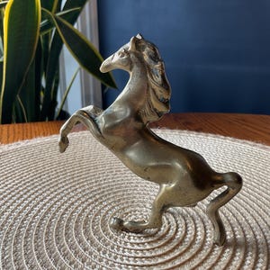 Vintage Brass Horse Solid Ornament Statue - Collectible Gift Vintage