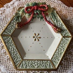Vintage Fitz and Floyd Classics Vintage Christmas Bowl/Plate Decorative Christmas 3D