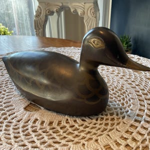 Vintage Brass Duck *Rare Find* Home Deco Brass Unique Design