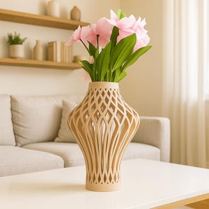 3D Printed Geometric Vase: Modern Minimalist Home Decor