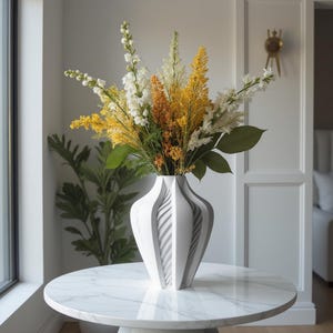 Elvox Vase - Contemporary Home Decor Accent for Dried Flowers | Modern Minimalist Design | Handcrafted 3D Printed Vase | Unique Vase Design