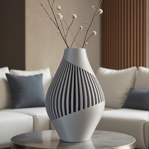 Rinex Vase - Contemporary Home Decor Accent for Dried Flowers | Modern Minimalist Design | Handcrafted 3D Printed Vase | Unique Vase Design
