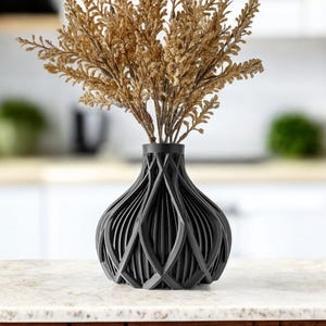 3D Printed Vase: Modern Minimalist Home Decor for Dried Flowers