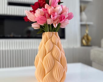 Coral twist-vaas: 3D-geprint minimalistisch boho-huisdecoratie