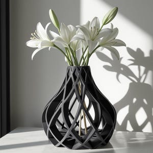 3D Printed Vase: Modern Minimalist Home Decor for Dried Flowers