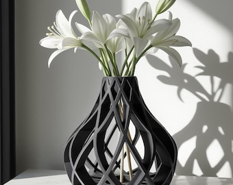 3Dプリントの花瓶：ドライフラワーのためのモダンでミニマルなホームデコレーション