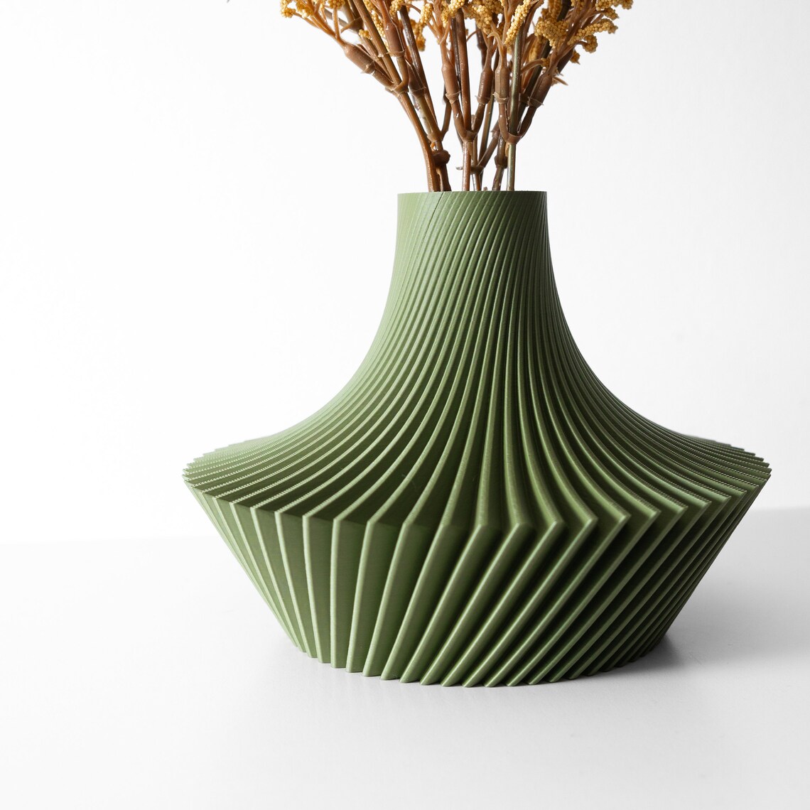 Kitan Short Vase Contemporary Home Decor for Dried Flowers Modern Minimalist Design Handcrafted ...