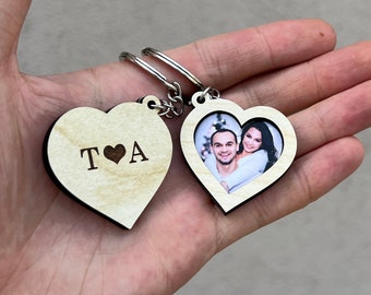 Photo Keychain – Keychain for boyfriend, Couple Keychains, Personalized Keychain for Men, 1 Year Anniversary Gifts for Boyfriend