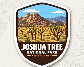 Joshua Tree National Park Fridge Magnet, Desert Boulder Shield, California Travel Souvenir