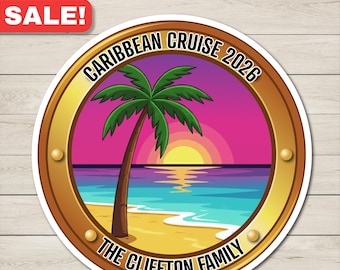 Personalized Sunset Porthole Cruise Door Magnet