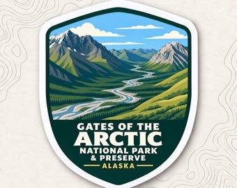 Gates of the Arctic National Park Fridge Magnet, Koyukuk River Mountain Shield, Alaska Travel Souvenir