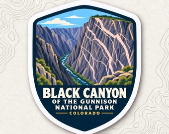 Black Canyon of the Gunnison National Park Magnet, Painted Wall Shield, Colorado Travel Souvenir