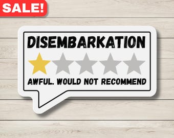 Funny Cruise Disembarkation Magnet: Sarcastic One-Star Review