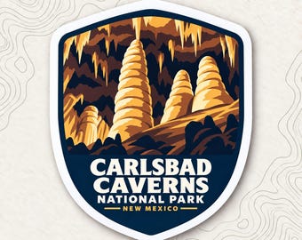 Carlsbad Caverns National Park Fridge Magnet, Big Room Cave Shield, New Mexico Travel Souvenir
