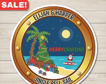 Personalized Christmas Porthole Cruise Door Magnet