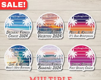 Personalized Family Cruise Magnet: Palm Tree Door Decor