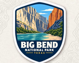 Big Bend National Park Fridge Magnet, Santa Elena Canyon Shield, Texas Travel Souvenir