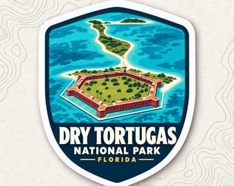 Dry Tortugas National Park Fridge Magnet, Fort Jefferson Island Shield, Florida Travel Souvenir