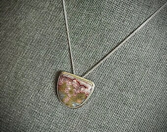 Mexican Lace Agate and Sterling Silver Pendant