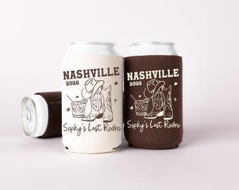 Nashville Bachelorette Can Coolers, Western Personalized Can Sleeves, Cowgirl Custom Bachelorette Party Favors