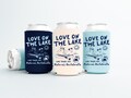 Love On The Lake Bachelorette Can Coolers, Personalized Lake Club Bachelorette Drink Can Sleeves, Camping Bachelorette Party Favors