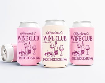 Refroidisseur de canettes pour enterrement de vie de jeune fille sur le thème du vin - Cadeaux personnalisés pour enterrement de vie de jeune fille dans un vignoble - Housses isothermes personnalisées disponibles en format standard et fin