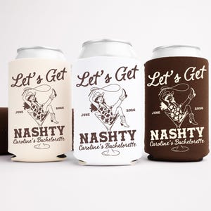 Nashville Rodeo Bachelorette Can Coolers, Western Personalized Can Sleeves, Cowgirl Custom Bachelorette Party Favors image 1