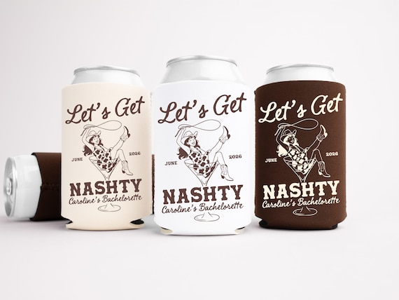 Nashville Rodeo Bachelorette Can Coolers, Western Personalized Can Sleeves, Cowgirl Custom Bachelorette Party Favors
