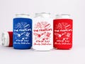 4th of July Friends Reunion Can Coolers - Custom 4th of July Family Reunion Party Favors - Personalized Cozies in Regular and Slim Size