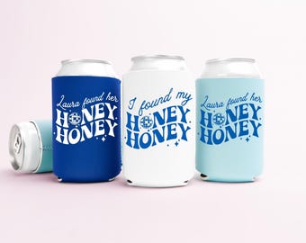 She Found Her Honey Honey Bachelorette Can Coolers, Personalized Bachelorette Drink Can Sleeves, Bachelorette Party Favors, Bach Can Holder