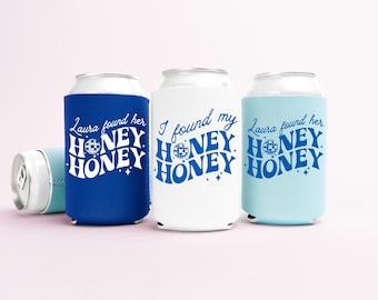 She Found Her Honey Honey Bachelorette Can Coolers, Personalized Bachelorette Drink Can Sleeves, Bachelorette Party Favors, Bach Can Holder