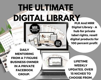 Biblioteca digital PLR y MRR: un centro para derechos de marcas privadas, revender productos digitales para obtener un 100 por ciento de ganancias, Proyecto PLR, Resell Vault