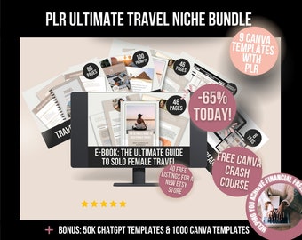 Ultimate Travel Niche Bundle - 9 Digital Products for Rebranding and Reselling with PLR Included, Travel Digital Products, Passive Income