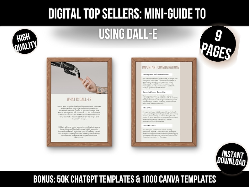 Digital Top Sellers: Mini-Guide to Using DALL-E and Dalle3 Prompts Ebook PDF, Passive Income With Digital Products, DALL-E Mini-Guide image 3