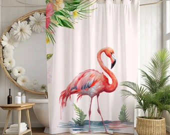 Flamingo shower curtain Cabin shower curtain Custom shower curtain  Boho decor Cute shower curtain Abstract art Pink shower curtain Bohemian