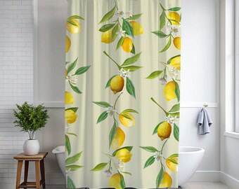 lemon shower curtain Abstract Shower Curtain Custom shower curtain Boho decor Cute shower curtain Abstract art Birthgay gift Bathrooms decor