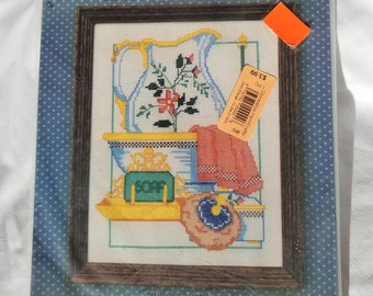 Design Works Vintage Cross Stitch Kit Powder Room 8872, Georgia Ball Designer, 1991, NIP.