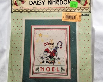 Vintage Noel Bunny Counted Cross Stitch Kit, 1991, Daisy Kingdom 82884, NIP.