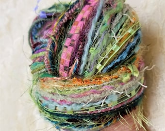 Forest Glade fiber yarn group has 50 unique 1 yard pieces for a total of 50 yards of novelty yarns for your various needlework projects