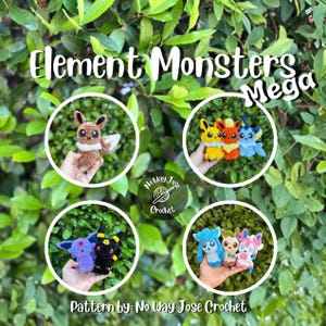 Element Monsters Foxes, 9 Pattern Amigurumi Mega Bundle