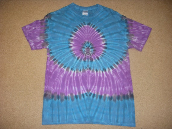 M Tie Dye Tshirt, Blue Gray Spider Design, Medium - Etsy