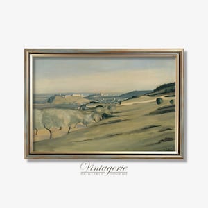 Printable Vintage Landscape Painting | Provence France | Muted Wall Art Print | PRINTABLE Digital Download | 0003