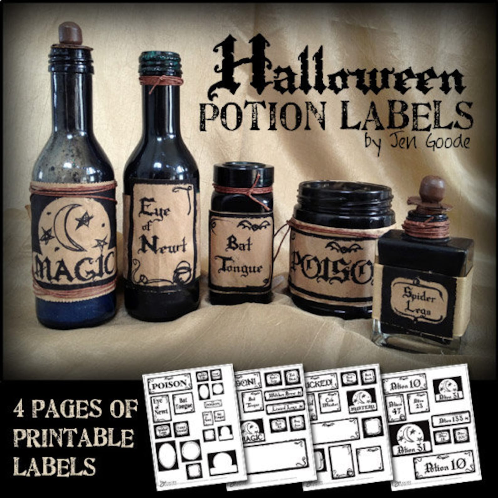 Halloween Potion Printable Labels for Halloween Crafts - Digital ...
