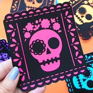 Sugar Skull SVG Banner Cut File Banner for Dia de Muertos, Day of the Dead and Halloween image 1