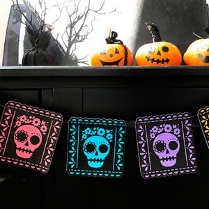 Sugar Skull SVG Banner Cut File Banner for Dia de Muertos, Day of the Dead and Halloween image 4