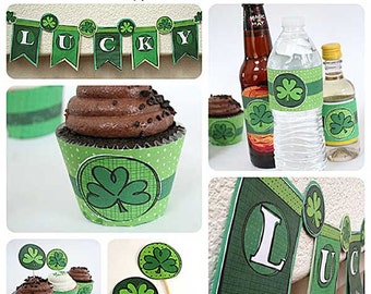 St Patrick's Day Party Printable Set - Digital Download - by Jen Goode