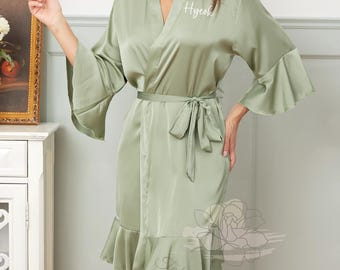 Robes de demoiselle d'honneur à volants personnalisées, Robes de mariée assorties, Robes de chambre personnalisées, Robes d'enterrement de vie de jeune fille ou de garçon