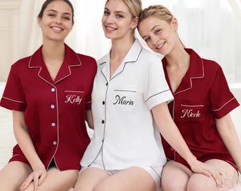 Monogram Bridesmaid Pajamas, Bridesmaid Proposal, Bridal Party Pajamas, Bridesmaid Matching PJs, Personalized Gifts