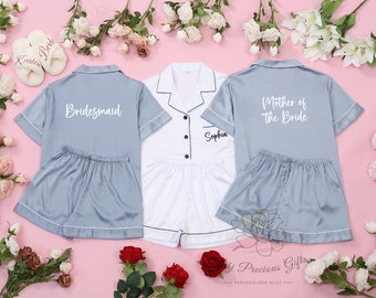 Personalized Satin Bridesmaid Pajama Set, Getting Ready PJs
