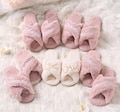 Personalized Fluffy Cross Slippers, Bridal Party Gifts